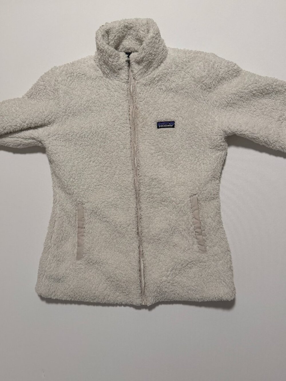 Patagonia Los Gatos Fleece Jacket Sherpa Full Zip Cream White Women's size Large